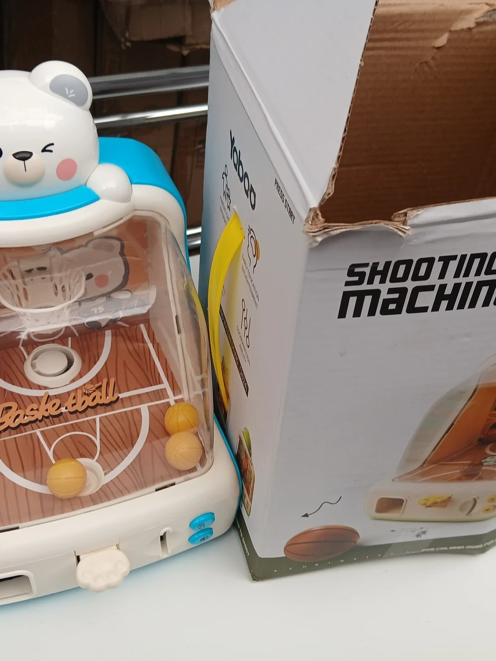 Cute Bear Mini Basketball Game - Blue and White